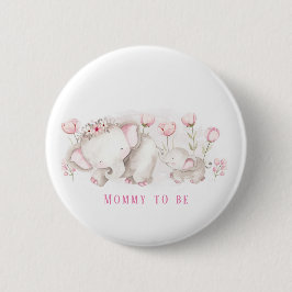 Mommy wird Elephant Pastel Girl Babydusche Button