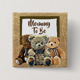 Mommy wird Teddy Bear Baby Shower Button