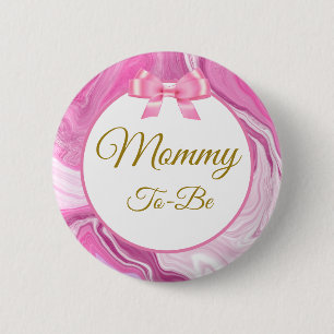 Mommy zu Baby Dusche Rosa & Gold Button