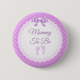 Mommy zu Girls Lila Baby-Dusche Button