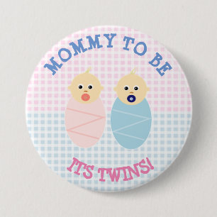 Mommy zu Zwillinge Junge und Mädchen Button