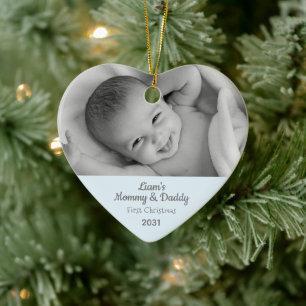 Mommy's 1. Weihnachts Sohn Personalisiertes Foto H Keramik Ornament