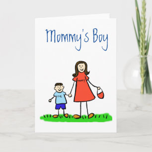 Mommy's Boy Family Charakter Custom Grußkarte Karte
