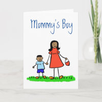 Mommy's Boy Family Charakter Custom Grußkarte