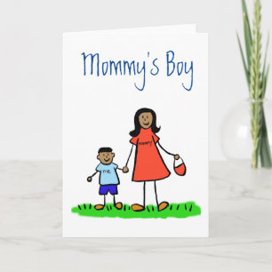 Mommy's Boy Family Charakter Custom Grußkarte Karte
