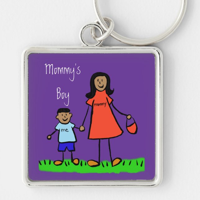 Mommy's Boy Mother and Son Custom Family Schlüssel Schlüsselanhänger (Vorne)