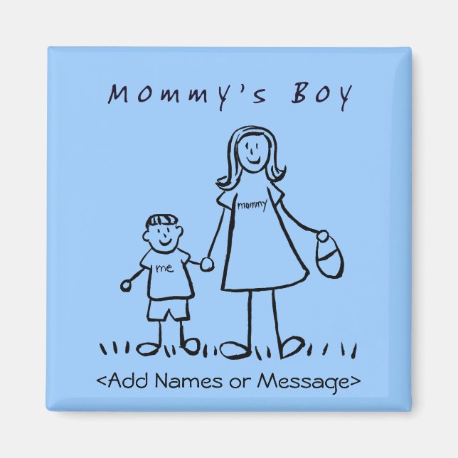 Mommy's Boy - Mutter und Sohn Custom Family Magnet (Vorne)