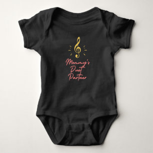 Mommy's Duet Partner Musician Treble Clef Baby Strampler