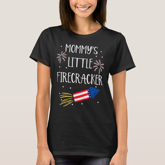 Mommys Firecracker Fireworks Us 4. Juli Patrio T-Shirt (Vorderseite)