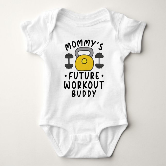 Mommy's Future Workout Buddy - Gewichtheben Baby Strampler (Vorderseite)
