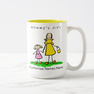 Mommy's Girl - Blond Mother Mother & Daughter Cust Zweifarbige Tasse
