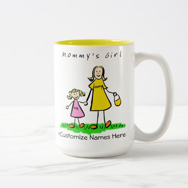 Mommy's Girl - Blond Mother Mother & Daughter Cust Zweifarbige Tasse (Rechts)