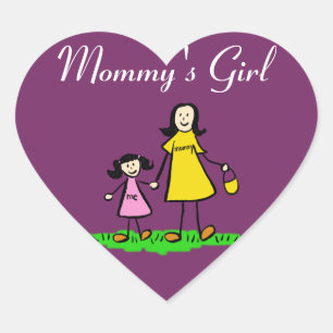 Mommy's Girl Custom Family Character Decal Aufkleb Herz-Aufkleber