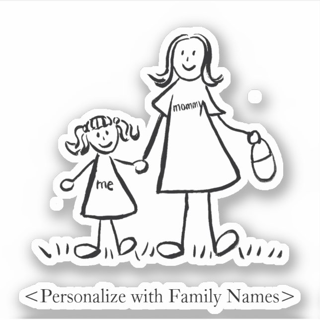 Mommy's Girl Custom Mama & Daughter Decal Stickers Aufkleber (Vorderseite)