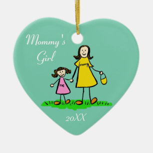 Mommys Girl-Familie zeichnet Custom Art Ornament