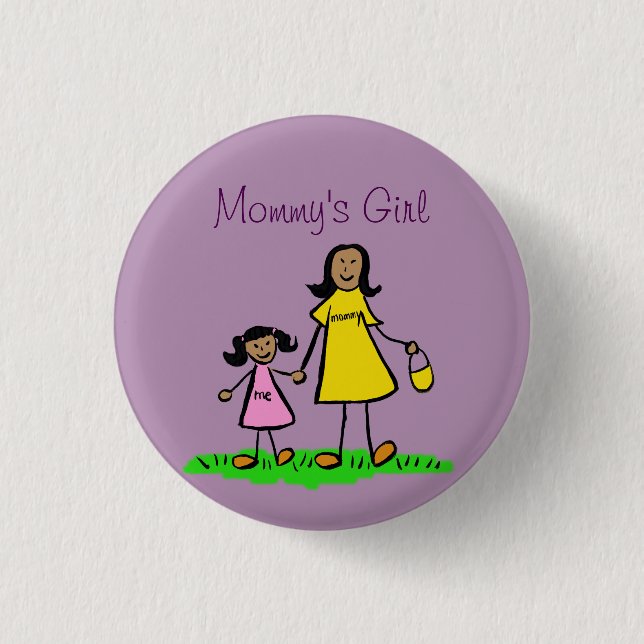 Mommy's Girl Family Art Custom Pendant Tasten Button (Vorderseite)