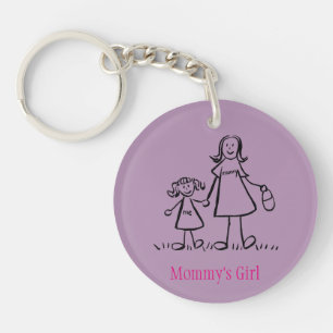 Mommy's Girl Family Art zeichnet benutzerdefiniert Schlüsselanhänger