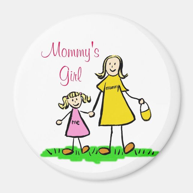 Mommy's Girl Personalisierte Familienkunst Magnete (Vorne)