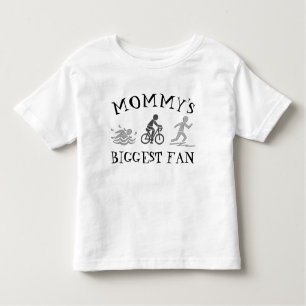 Mommy's größtes Fan Swim Bike Run Triathlete Renne Kleinkind T-shirt