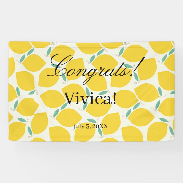 Mommy's Haupt Squeeze Lemon Citrus Baby Dusche Banner (Horizontal)