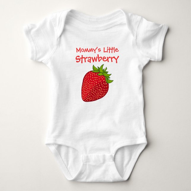 Mommys kleine Erdbeere Baby Strampler (Vorderseite)
