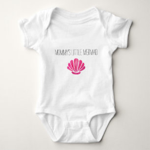 Mommy's kleine Meerjungfrau mit rosa Muschel Baby Strampler
