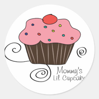 Mommy's kleiner Cupcake Runder Aufkleber