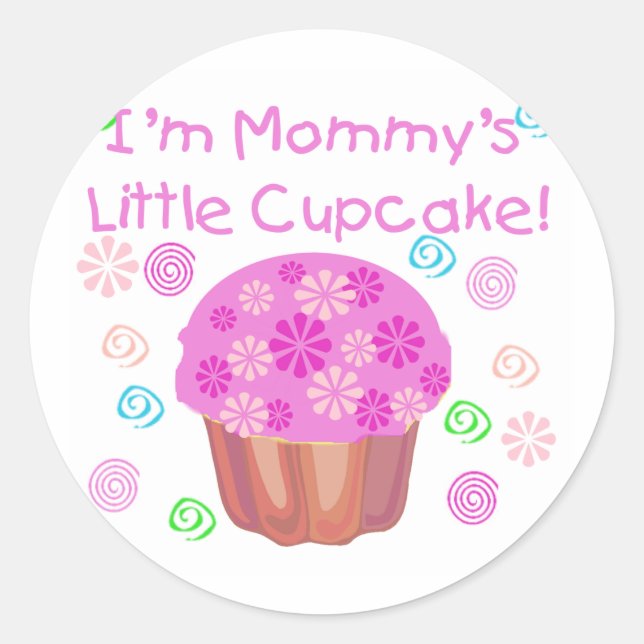 Mommy's kleiner Cupcake Runder Aufkleber (Vorderseite)