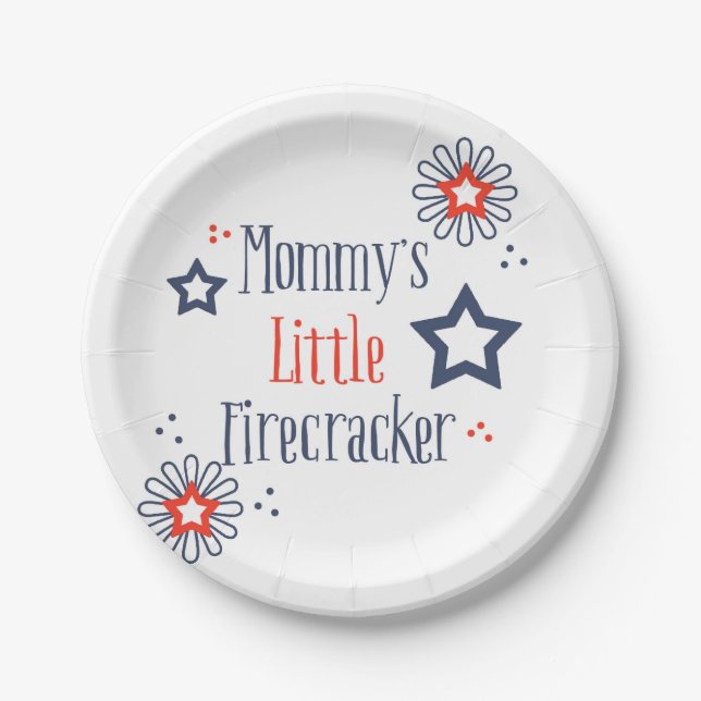 Mommy's kleiner Firecracker Pappteller (Vorderseite)