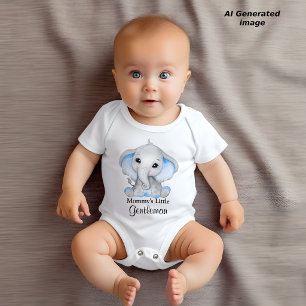 Mommy's Kleiner Gentleman Niedlich Elefant Baby Strampler