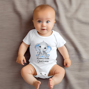 Mommy's Kleiner Gentleman Niedlich Elefant Baby Strampler