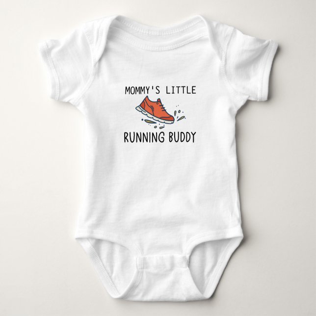 Mommy's kleiner Running Buddy | Laufen Baby Strampler (Vorderseite)