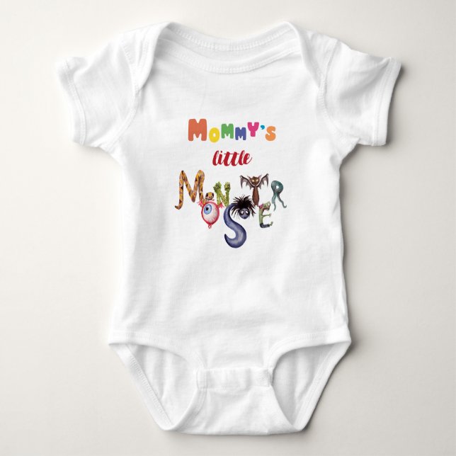 Mommy's kleines Monster Baby Strampler (Vorderseite)