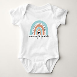 Mommy's Lieblings-Regenbogen Herz Blue Peach Baby Strampler