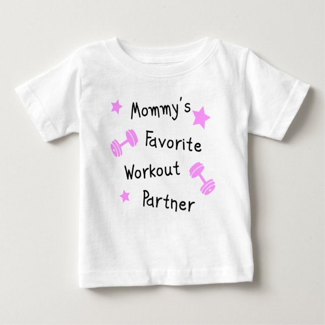 Mommys Lieblings-Workout-Partner Baby T-shirt (Vorderseite)