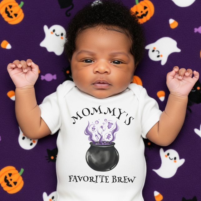 Mommy's Lieblingsbrauerei Hexe Cauldron Halloween Baby Strampler (Mommy's Favorite Brew Witch Cauldron Halloween Baby Bodysuit
)
