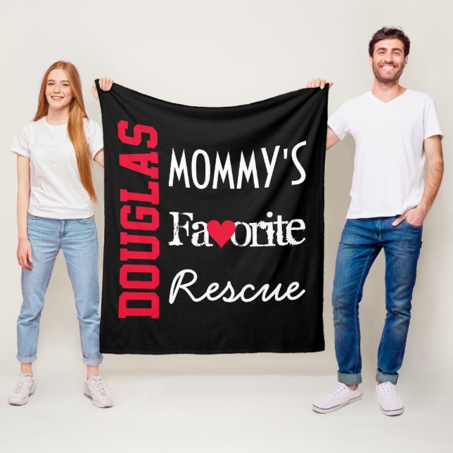 Mommy's Lieblingsrettung Personalisiert Black Fleecedecke (Beispiel)