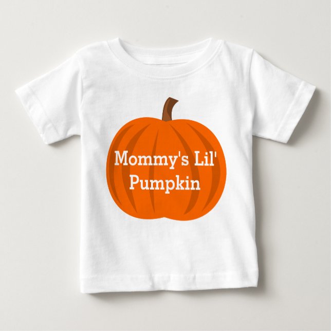 Mommy's Lil' Pumpkin Niedliches Halloween Baby Cus Baby T-shirt (Vorderseite)
