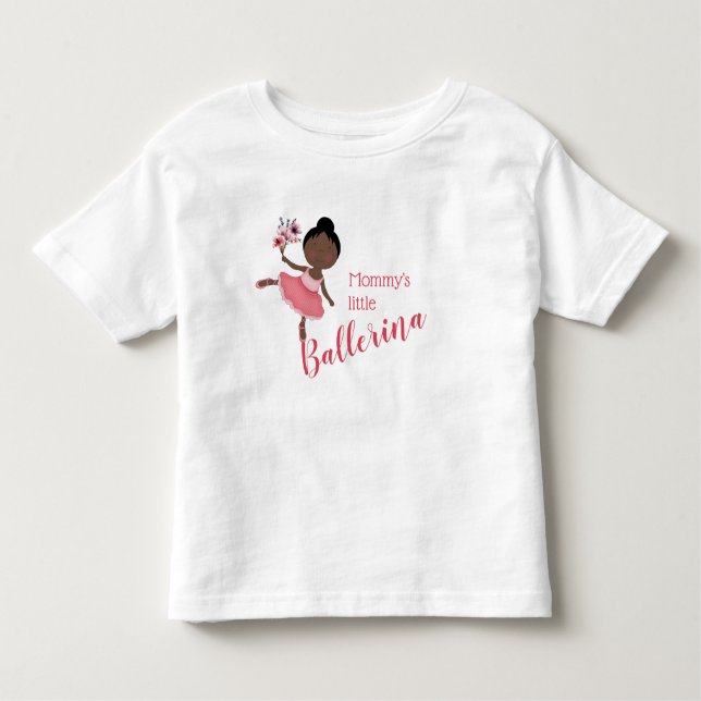Mommy's Little Ballerina (Dark Hair & Skin) Kleinkind T-shirt (Vorderseite)