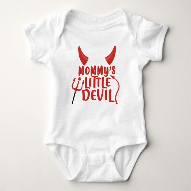 Mommy's Little Devil Halloween Baby Strampler (Vorderseite)