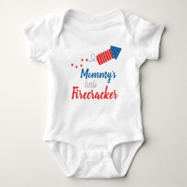 Mommy's Little Firecracker Red Blue Baby Strampler