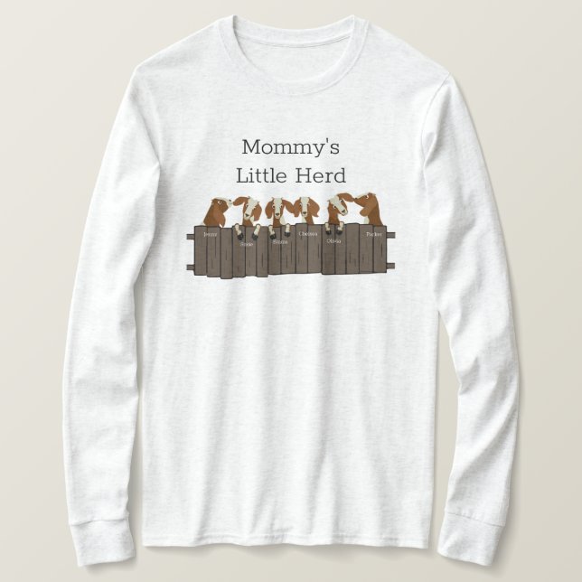 Mommys Little Goat Herd 6 Ziegen T-Shirt (Design vorne)