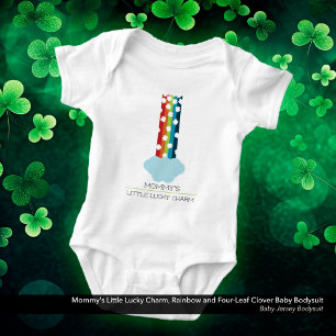 Mommy's Little Lucky Charm Rainbow 4-Leaf Klee Baby Strampler