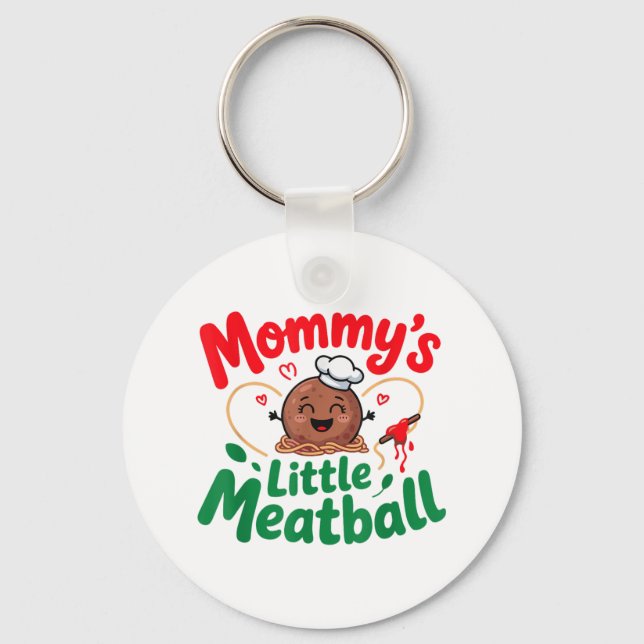 Mommys Little Meatball Italienische Familie Kinder Schlüsselanhänger (Vorderseite)