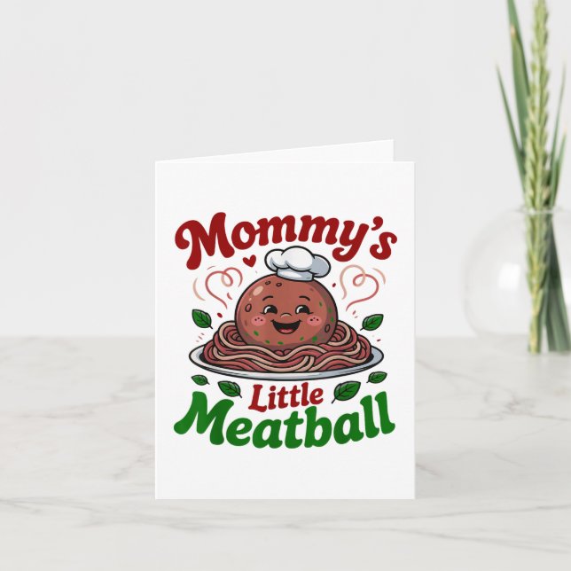Mommys Little Meatball Mommy Pink Mama Kids Toddle Karte (Vorderseite)