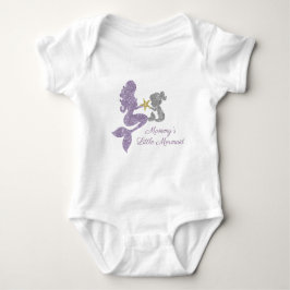 Mommy's Little Mermaid Glitzer Bodysuit Baby Strampler