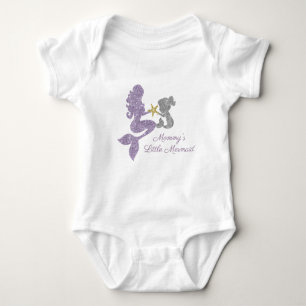 Mommy's Little Mermaid Glitzer Bodysuit Baby Strampler
