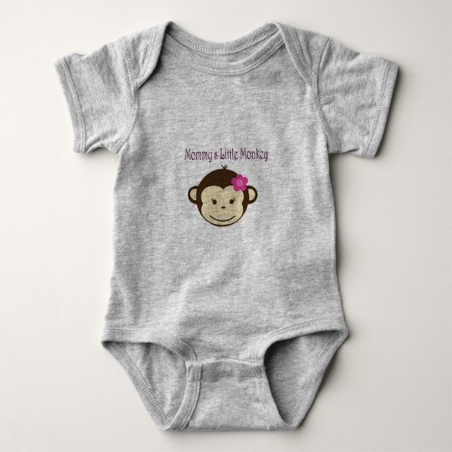 Mommy's Little Monkey Baby Jersey Baby Strampler (Vorderseite)