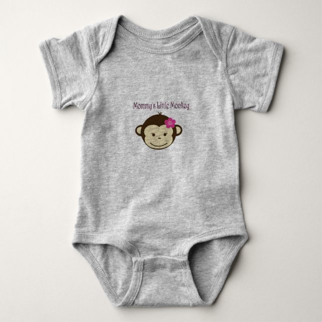 Mommy's Little Monkey Baby Jersey Strampler (Vorderseite)
