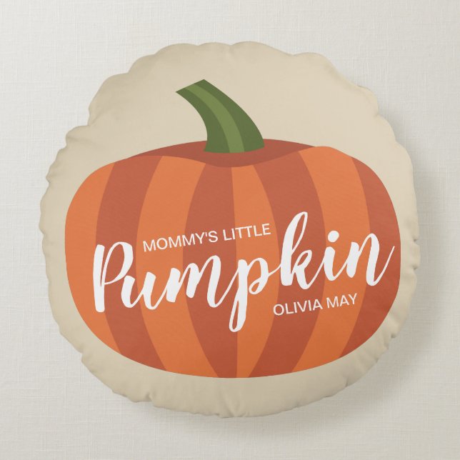 Mommy's Little Pumpkin Niedlich Baby Fall Kinderzi Rundes Kissen (Vorderseite)